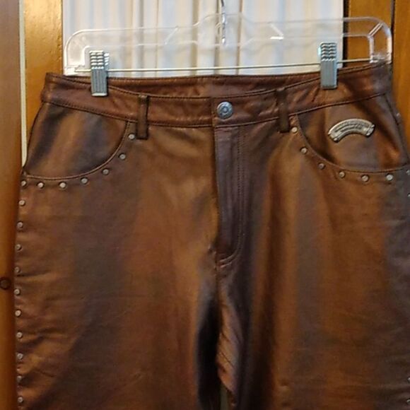 RARE Harley Davidson Leather Pants Size 8 Authentic Curvy - Picture 6 of 15